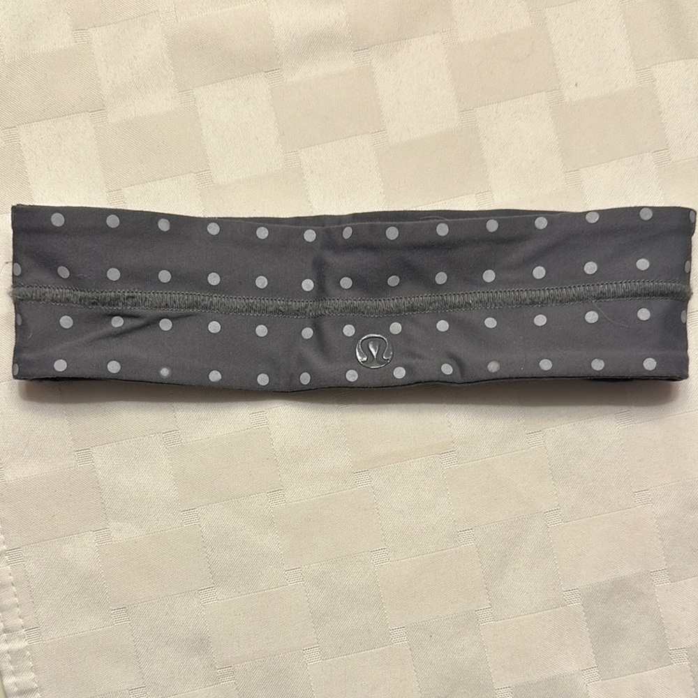 Lululemon Charcoal Polka Dot Headband
